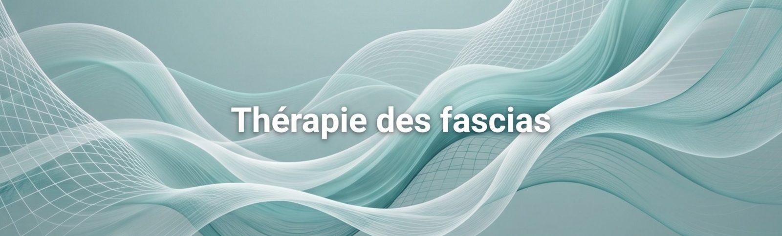 Thérapie des fascias — illustration abstraite de tissus conjonctifs en vagues turquoise