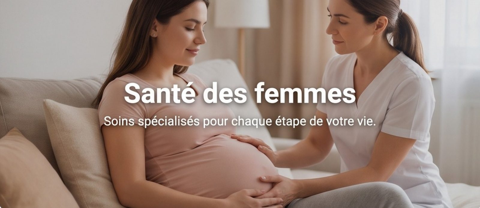 Santé des femmes — soins spécialisés pour chaque étape de votre vie. Ostéopathe accompagnant une femme enceinte.